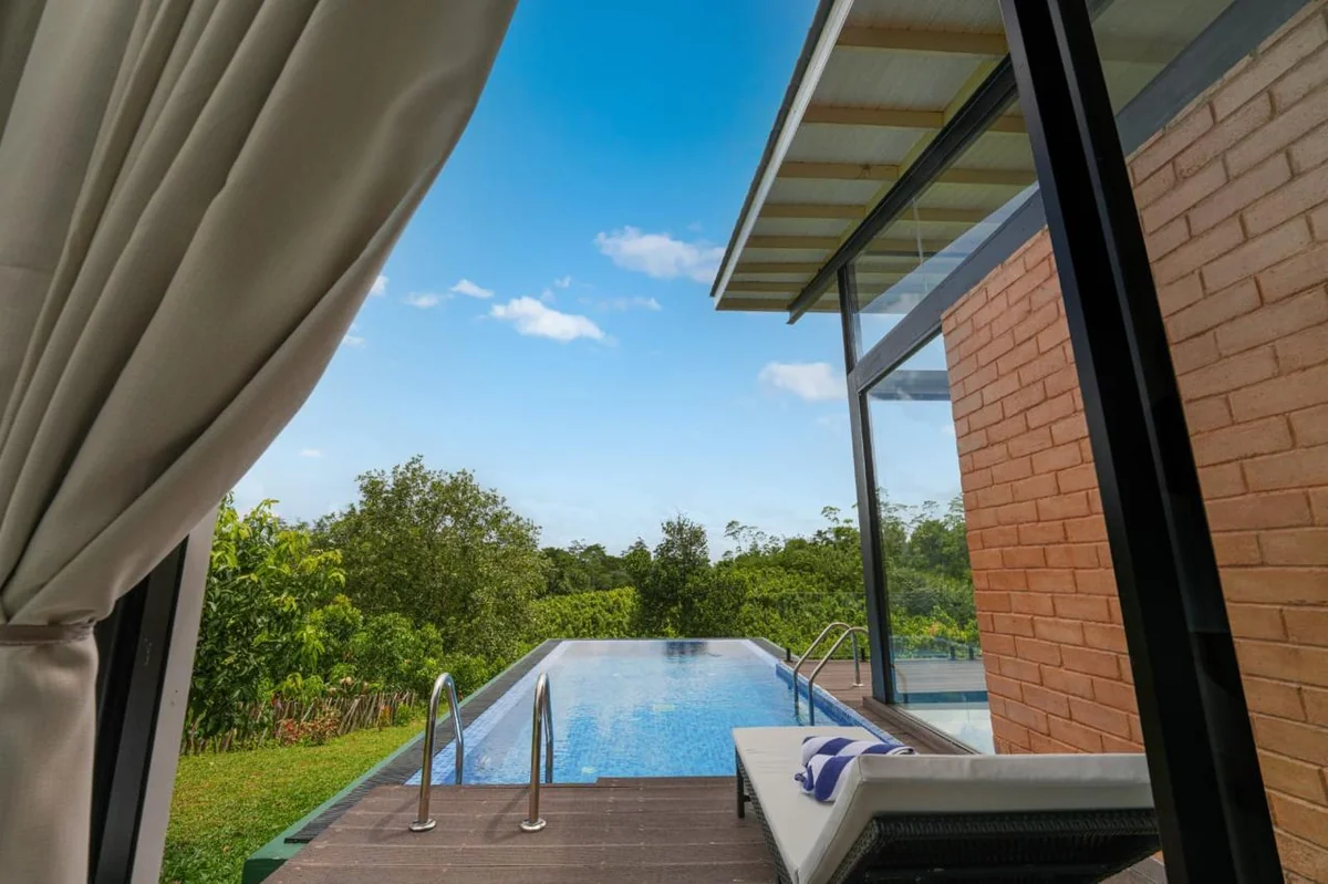 Private pool viewed from the suite